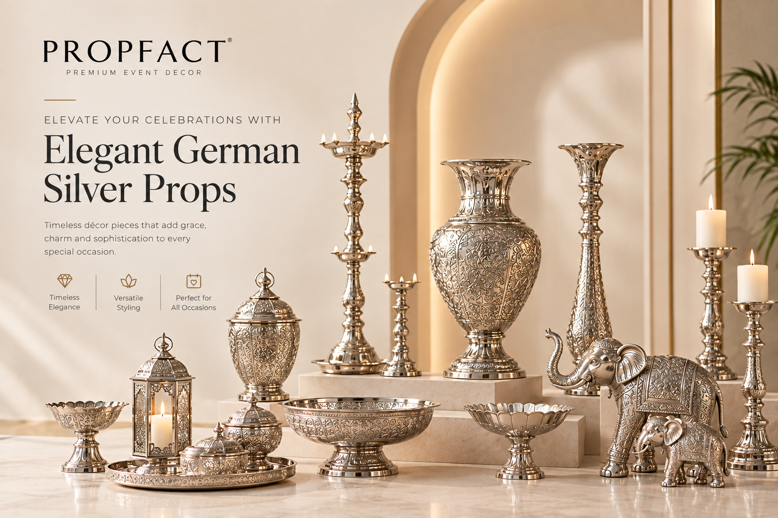Elevate Your Celebrations with Elegant German Silver Props